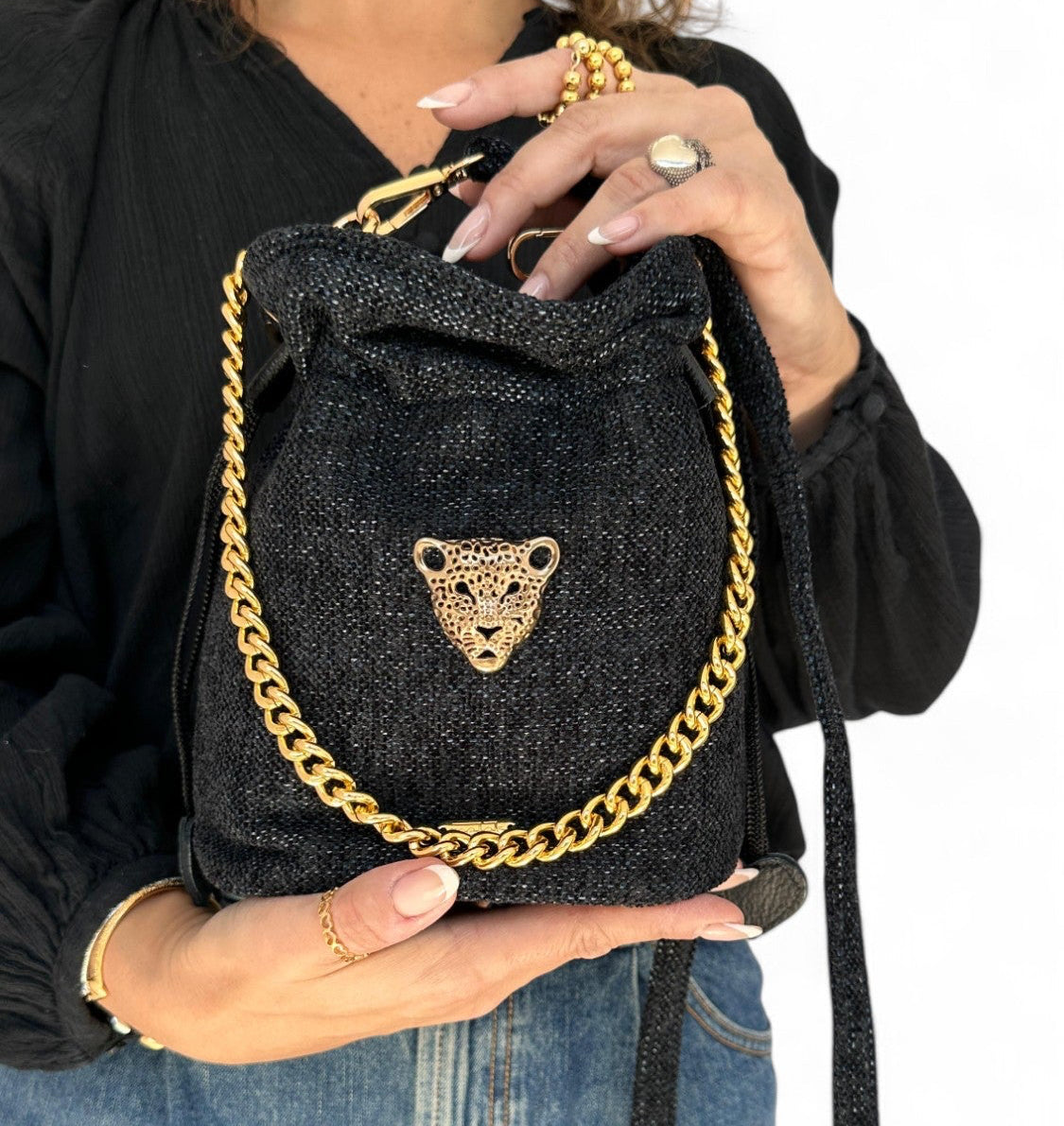 INDIGO BUCKET BAG