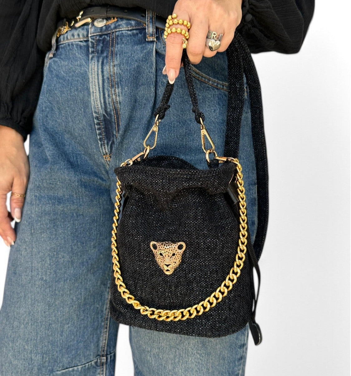 INDIGO BUCKET BAG