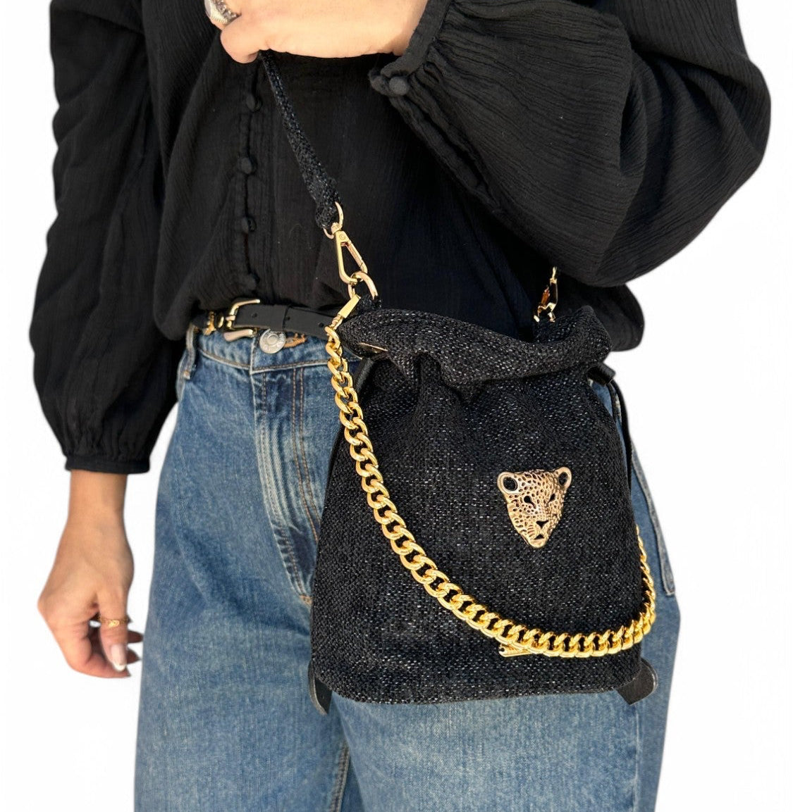 INDIGO BUCKET BAG