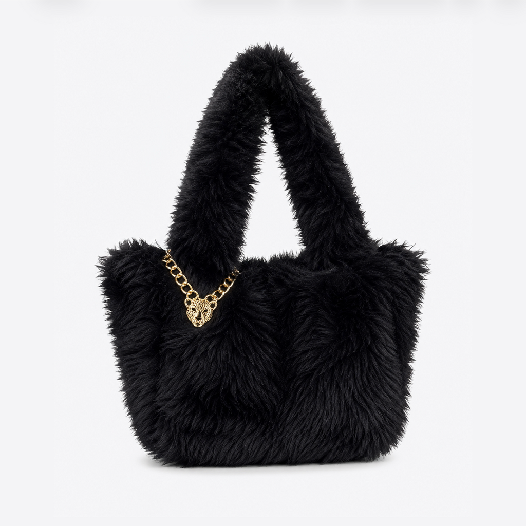 BLACK FURRY BAG