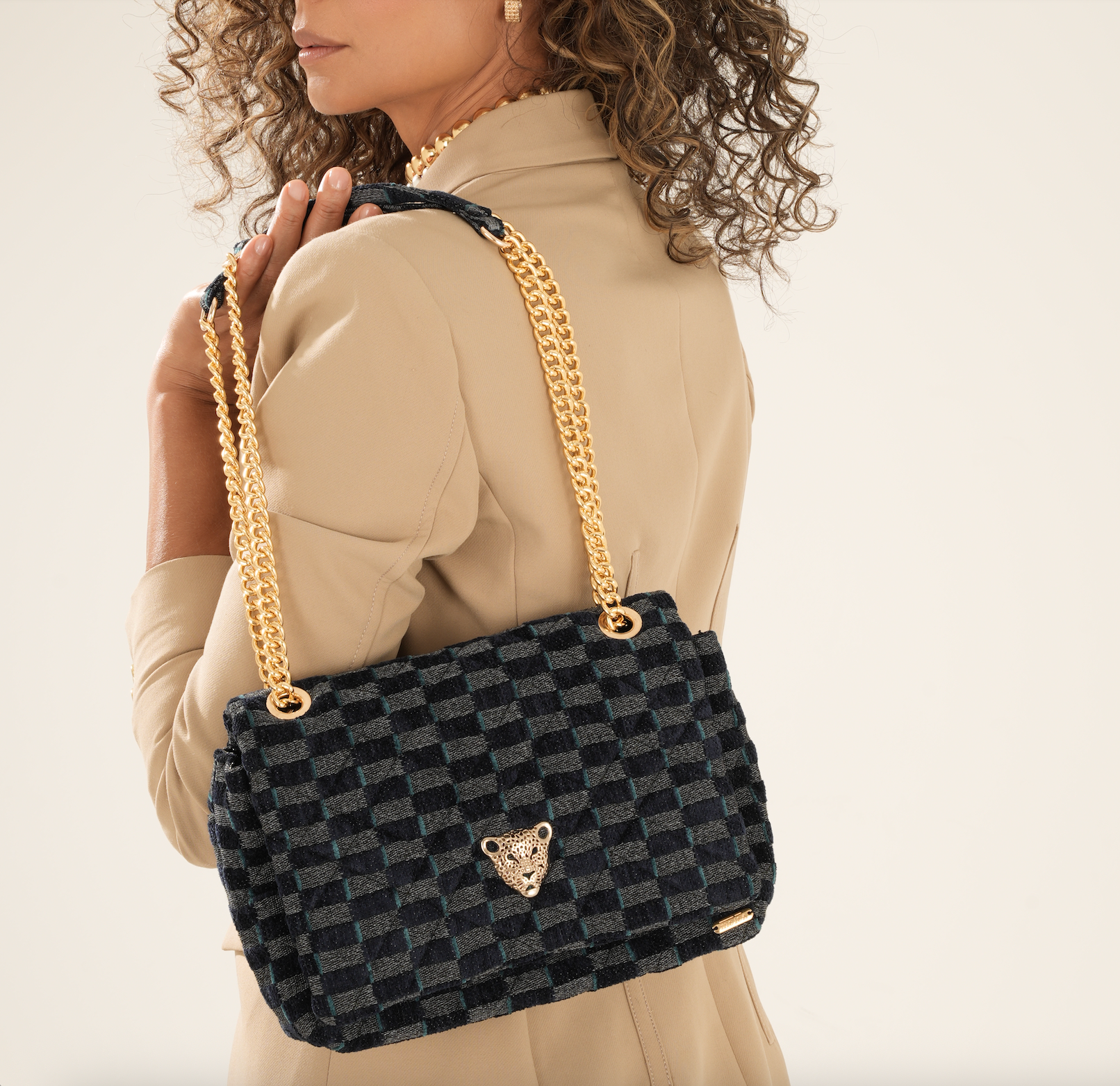 DENIM FLAP BAG