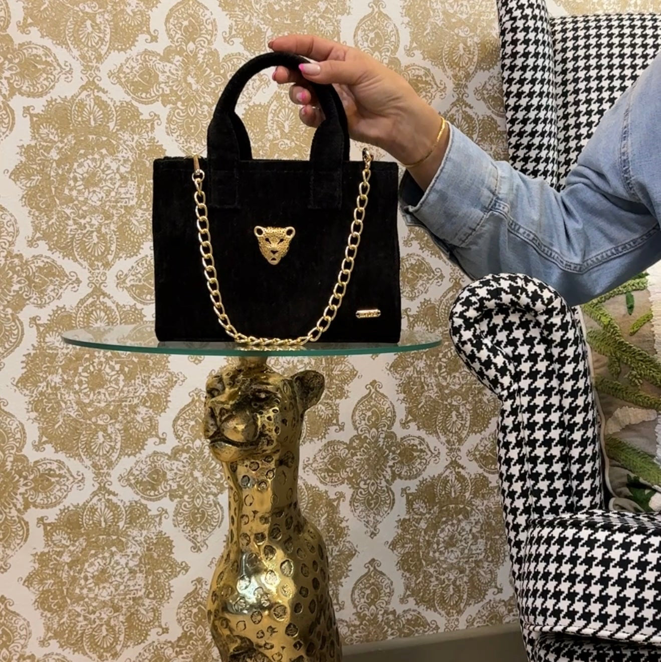BLACK MINI TOTE BAG
