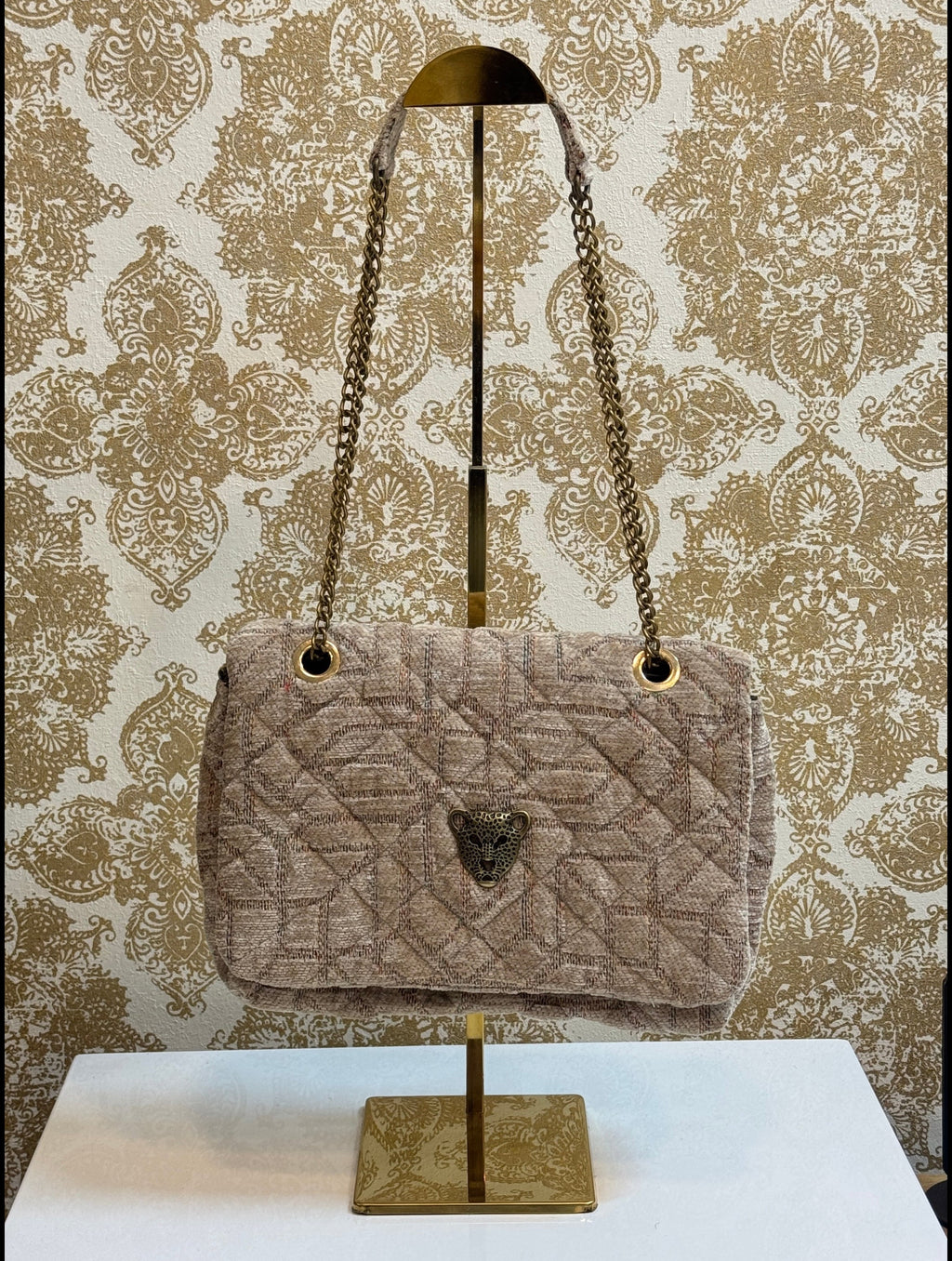 BEIGE FLAP BAG