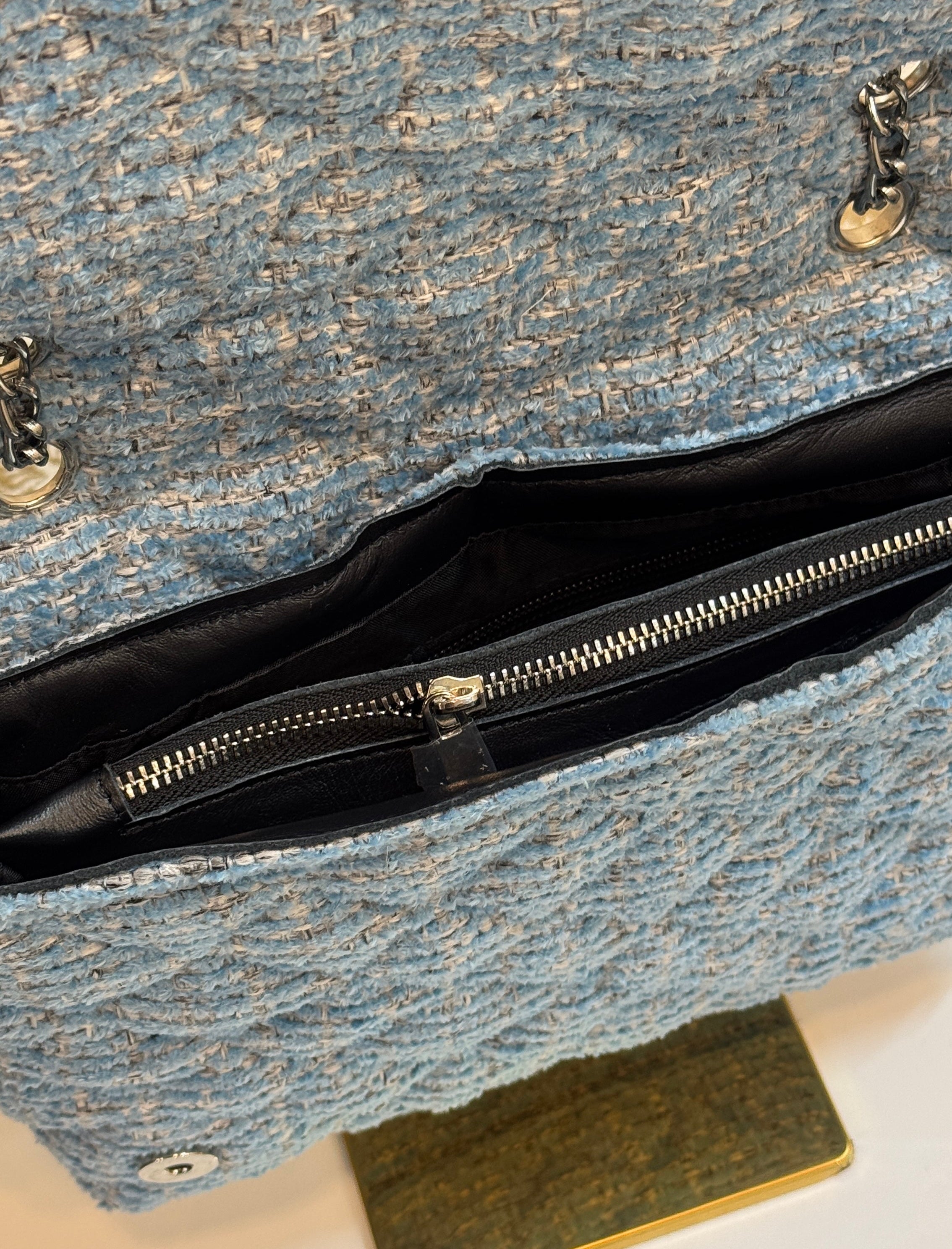 BABY BLUE FLAP BAG
