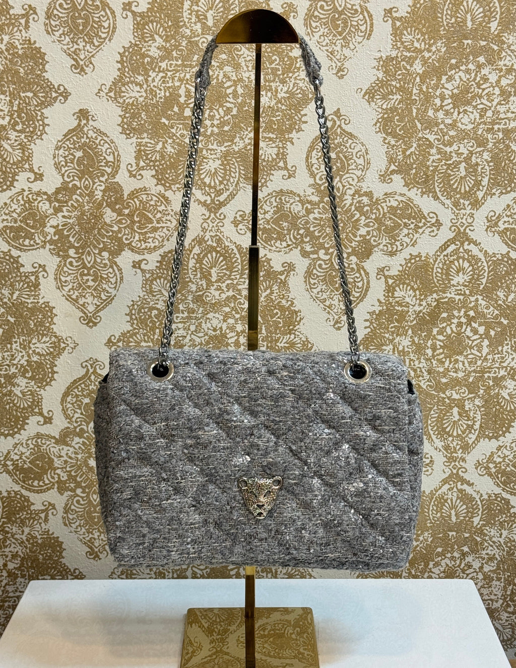 GRAY FLAP BAG