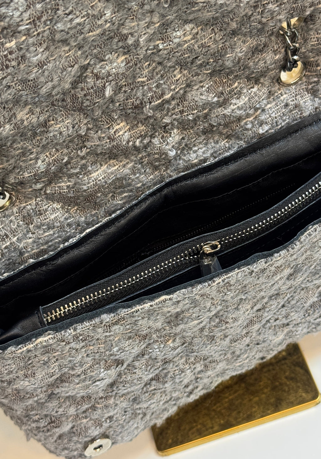 GRAY FLAP BAG