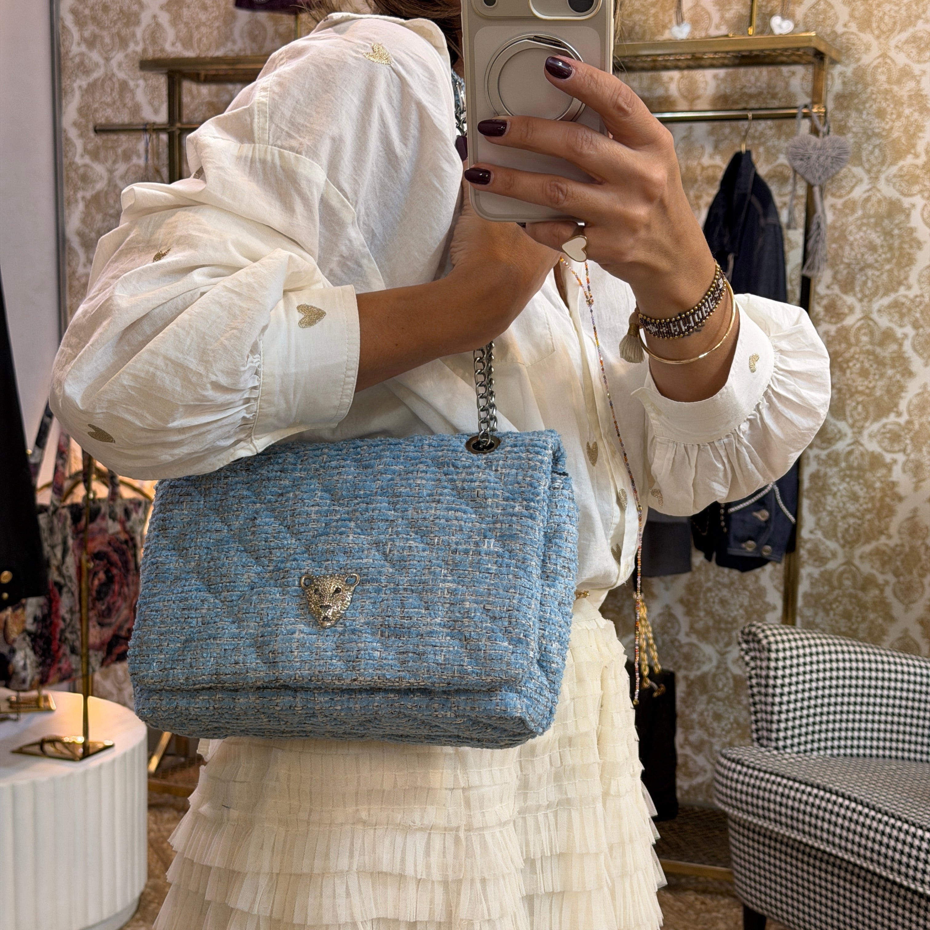 BABY BLUE FLAP BAG