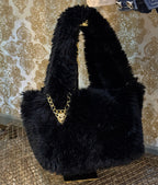 BLACK FURRY BAG